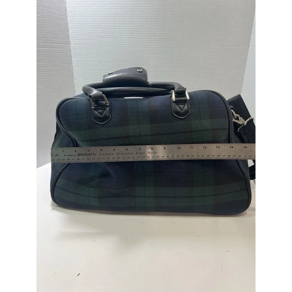 Chaps Ralph Lauren shoulder travel bag Blue Green Black watch Tartan Plaid